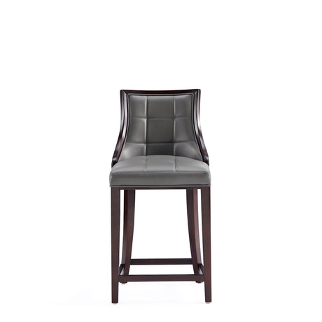 Fifth Avenue Faux Leather Counter Stool in Pebble Grey - Ornate Home