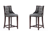 Fifth Avenue Faux Leather Counter Stool in Pebble Grey (set of 2) - Ornate Home