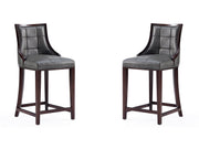 Fifth Avenue Faux Leather Counter Stool in Pebble Grey (set of 2) - Ornate Home