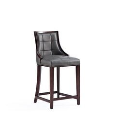 Fifth Avenue Faux Leather Counter Stool in Pebble Grey (set of 2) - Ornate Home