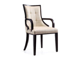 Fifth Avenue Faux Leather Dining Armchair Cream and Walnut - Ornate Home