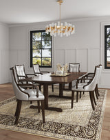 Fifth Avenue Faux Leather Dining Armchair in Silver and Walnut - Ornate Home