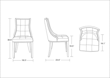 Fifth Avenue Faux Leather Dining Chair (Set of Two) in Cream and Walnut - Ornate Home
