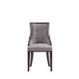 Fifth Avenue Faux Leather Dining Chair (Set of Two) in Grey and Walnut - Ornate Home