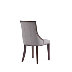 Fifth Avenue Faux Leather Dining Chair (Set of Two) in Grey and Walnut - Ornate Home