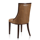 Fifth Avenue Faux Leather Dining Chair (Set of Two) in Saddle and Walnut - Ornate Home