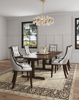 Fifth Avenue Faux Leather Dining Chair (Set of Two) in Silver and Walnut - Ornate Home