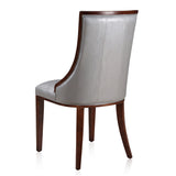 Fifth Avenue Faux Leather Dining Chair (Set of Two) in Silver and Walnut - Ornate Home