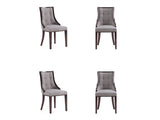Fifth Avenue Faux Leather Dining Chair in Grey and Walnut (set of 4) - Ornate Home