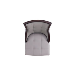 Fifth Avenue Faux Leather Dining Chair in Grey and Walnut (set of 4) - Ornate Home