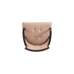 Fifth Avenue Faux Leather and Velvet Dining Armchair in Tan and Walnut - Ornate Home