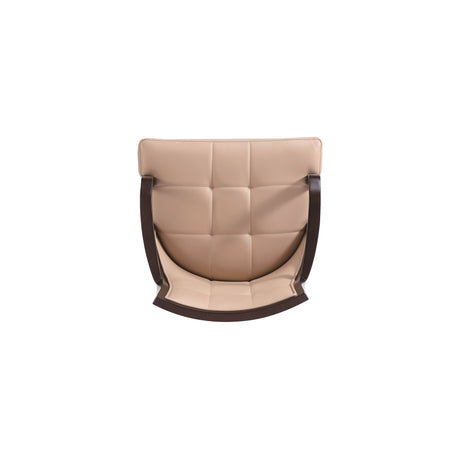 Fifth Avenue Faux Leather and Velvet Dining Armchair in Tan and Walnut (set of 2) - Ornate Home