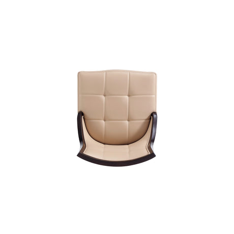 Fifth Avenue Faux Leather and Velvet Dining Chair (Set of Two) in Tan and Walnut - Ornate Home