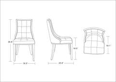 Fifth Avenue Velvet Dining Chair (Set of Two) in Antique Gold and Walnut - Ornate Home