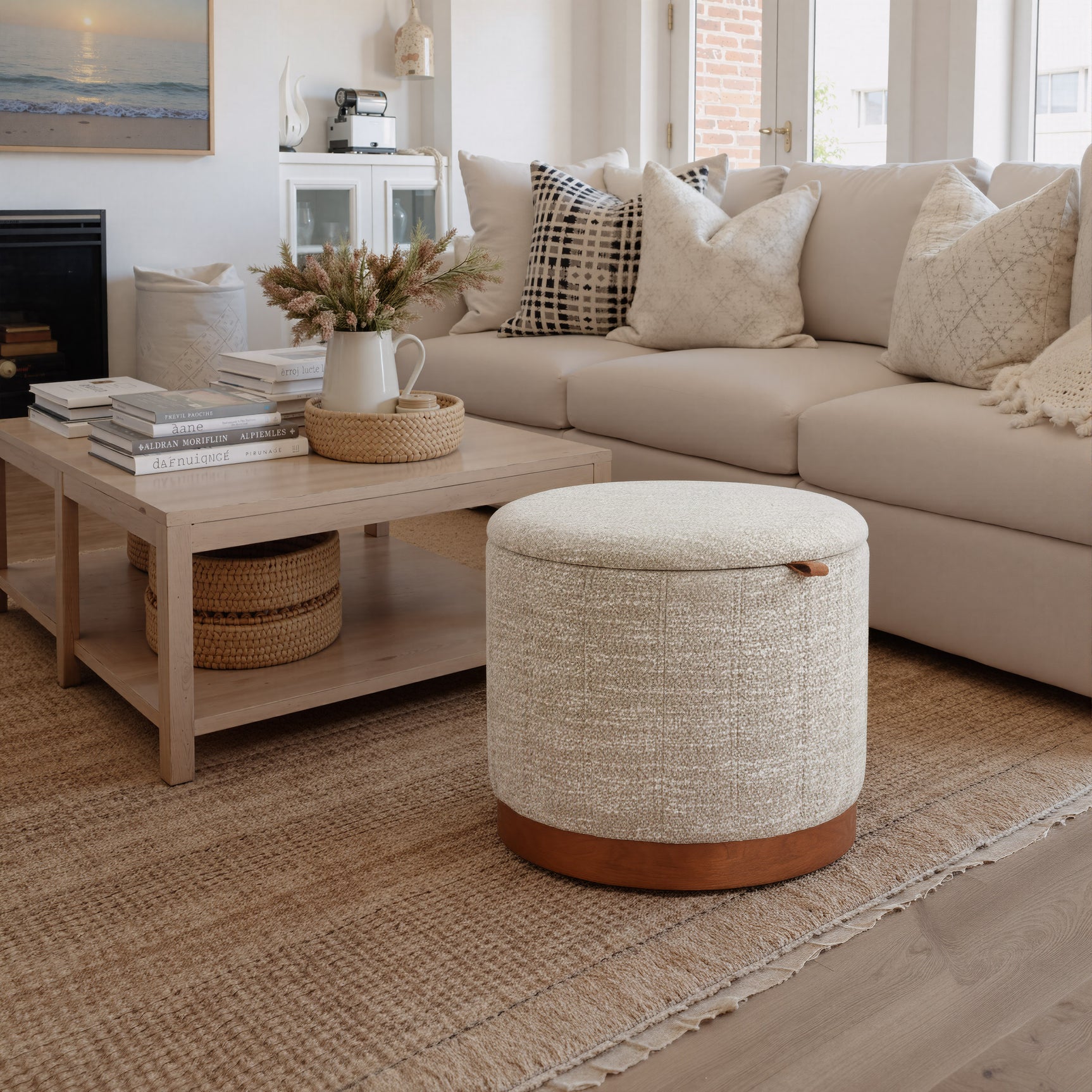 Fije Gray Storage Ottoman - Ornate Home