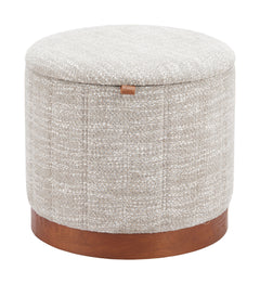 Fije Gray Storage Ottoman - Ornate Home