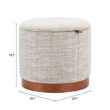 Fije Gray Storage Ottoman - Ornate Home