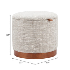 Fije Gray Storage Ottoman - Ornate Home