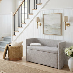 Fije Oat Yellow Storage Ottoman - Ornate Home