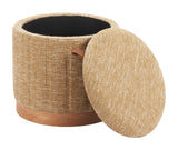 Fije Oat Yellow Storage Ottoman - Ornate Home