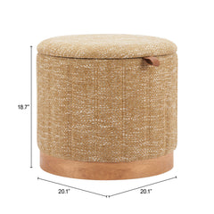 Fije Oat Yellow Storage Ottoman - Ornate Home