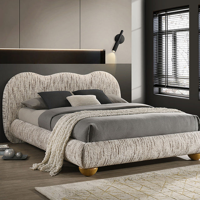 Finamore Latte Brown Queen Bed - Ornate Home