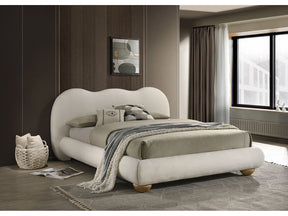 Finamore White/Natural Oak E.King Bed - Ornate Home