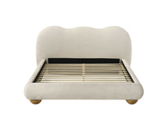 Finamore White/Natural Oak E.King Bed - Ornate Home
