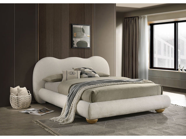 Finamore White/Natural Oak Queen Bed - Ornate Home