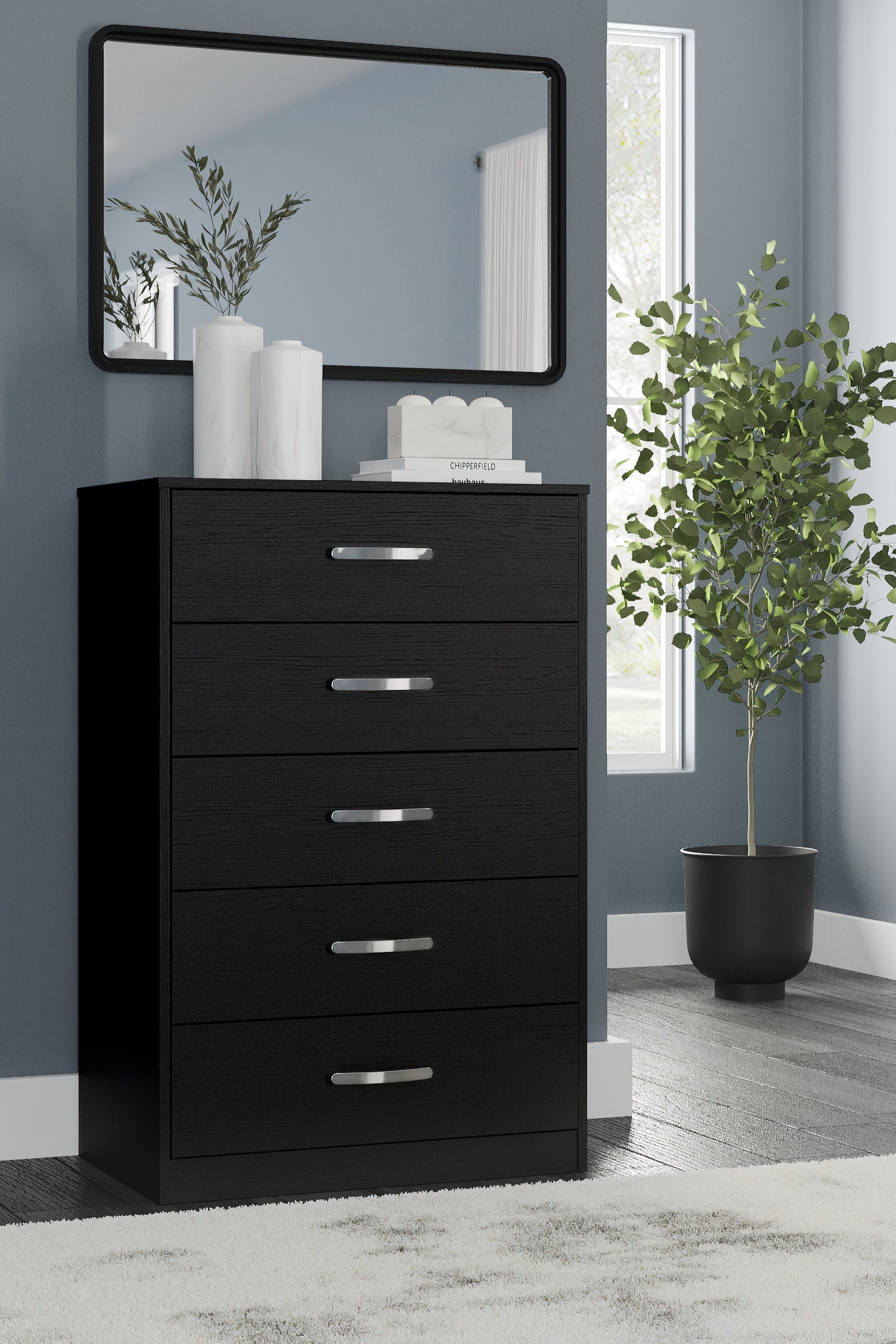 Finch Black Chest of Drawers - Ornate Home