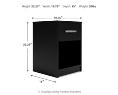 Finch Black Nightstand - Ornate Home