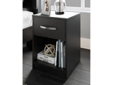 Finch Black One Drawer Nightstand (Online Special Price) - Ornate Home