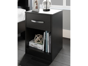 Finch Black One Drawer Nightstand (Online Special Price) - Ornate Home