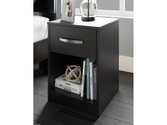 Finch Black One Drawer Nightstand - Ornate Home