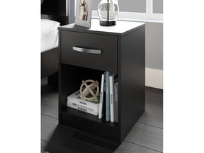 Finch Black One Drawer Nightstand - Ornate Home