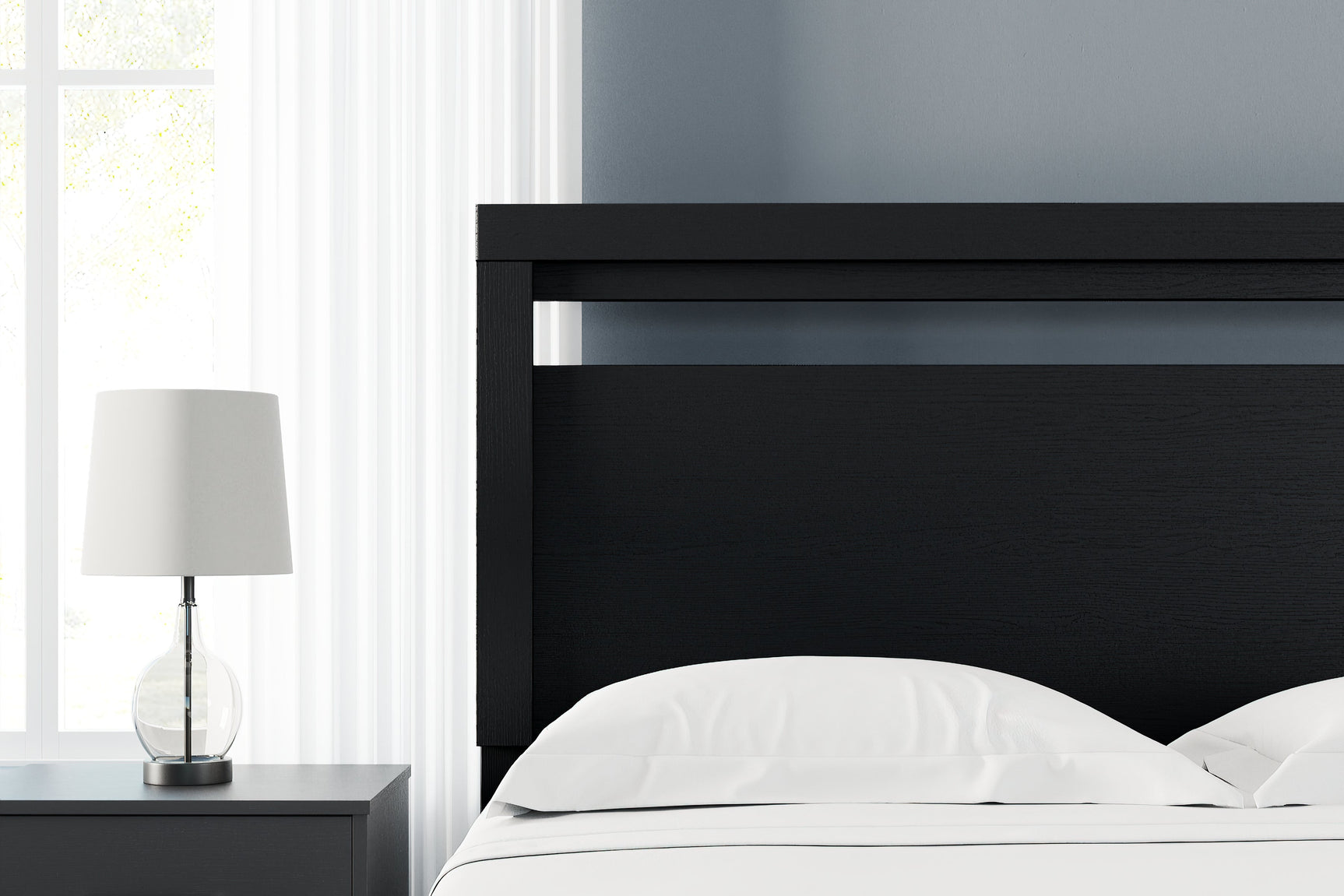 Finch Black Queen Panel Headboard (Online Special Price) - Ornate Home