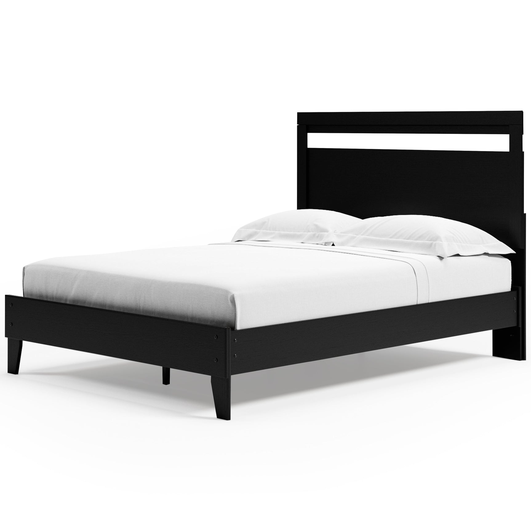 Finch Black Queen Panel Platform Bed with Dresser and Nightstand - Ornate Home