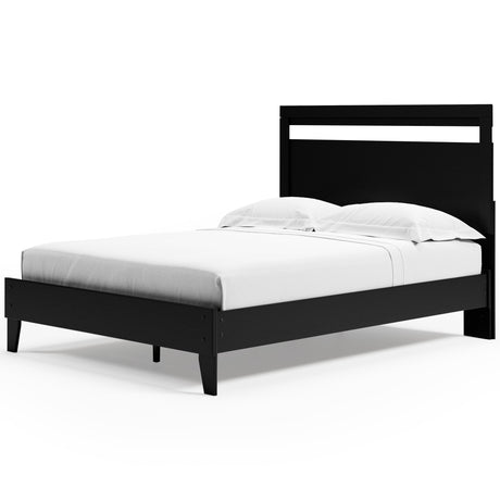 Finch Black Queen Panel Platform Bed with Dresser and Nightstand - Ornate Home