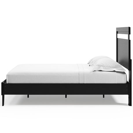 Finch Black Queen Panel Platform Bed with Dresser and Nightstand - Ornate Home