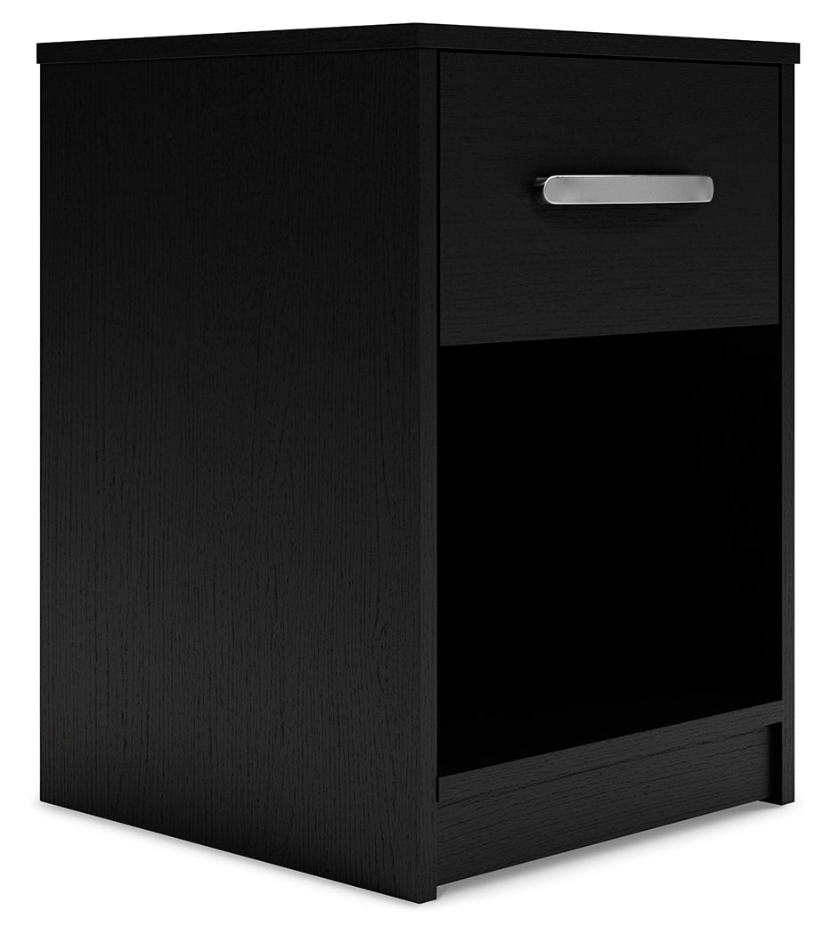 Finch Black Queen Panel Platform Bed with Dresser and Nightstand - Ornate Home