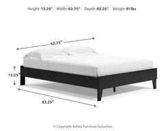 Finch Black Queen Panel Platform Bed with Dresser and Nightstand - Ornate Home