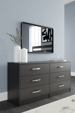 Finch Black Queen Panel Platform Bed with Dresser and Nightstand - Ornate Home