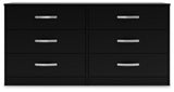 Finch Black Six Drawer Wide Dresser (Online Special Price) - Ornate Home