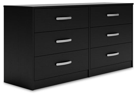 Finch Black Six Drawer Wide Dresser - Ornate Home