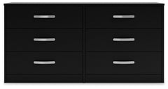 Finch Black Six Drawer Wide Dresser - Ornate Home
