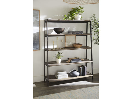 Finch Buckwheat/Antique Bronze Wood and Metal Etagere Bookcase - Ornate Home