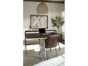 Finch Wood and Metal Secretary Desk in Buckwheat and Antique Bronze - Ornate Home