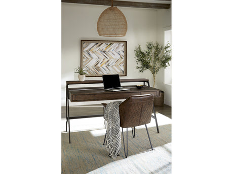 Finch Wood and Metal Secretary Desk in Buckwheat and Antique Bronze - Ornate Home