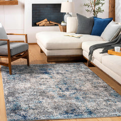 Findochty Blue&Gray Abstract Area Rug - Ornate Home