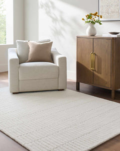 Finial Beige Wool Area Rug - Ornate Home
